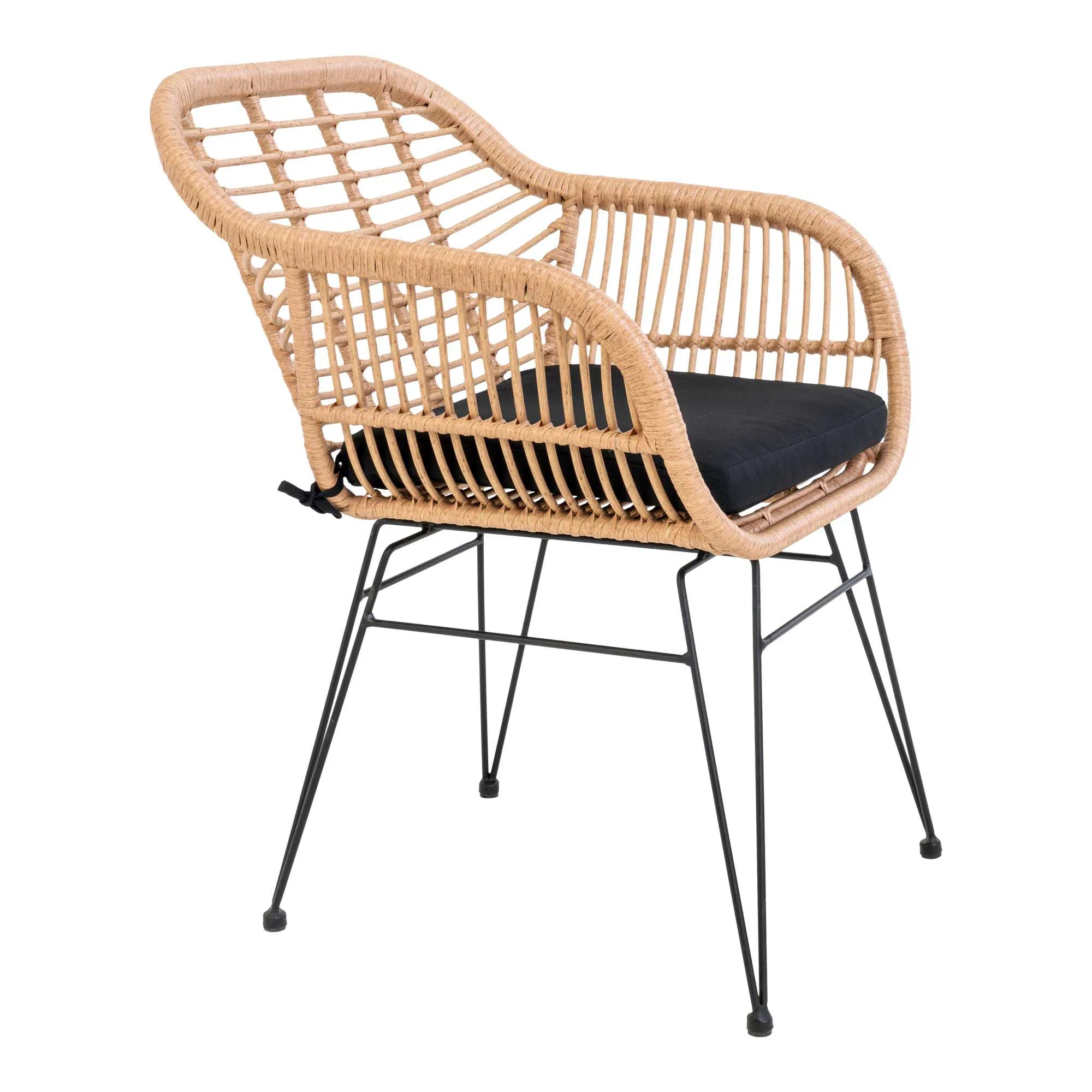 2er Set - Gaartestull Firenze Natur aus Stol/Polyrattan