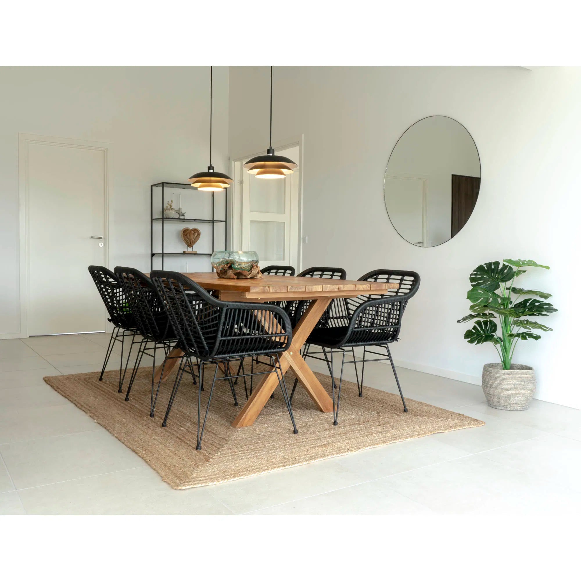 2er Set - Gaartestull Firenze Schwaarz aus Stol/Polyrattan
