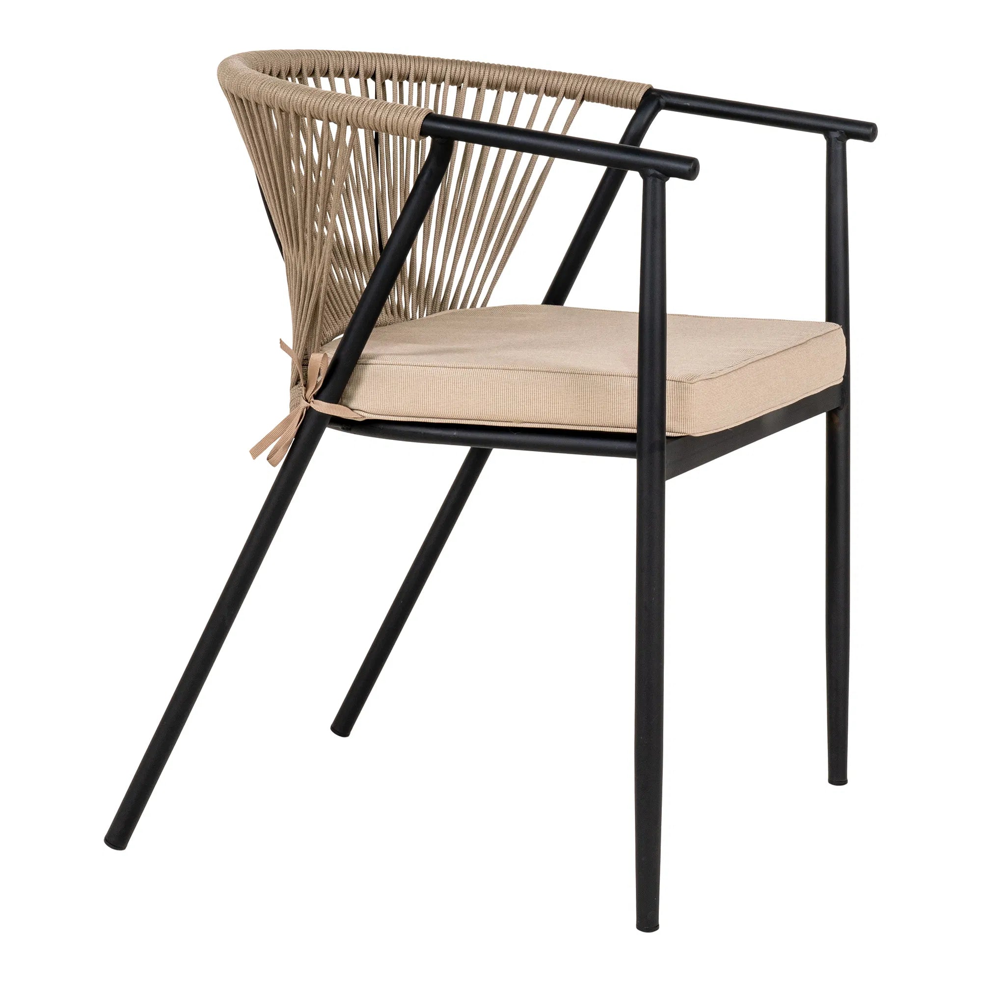 2er Set - Gaartestull Lazaro Schwaarz/Beige