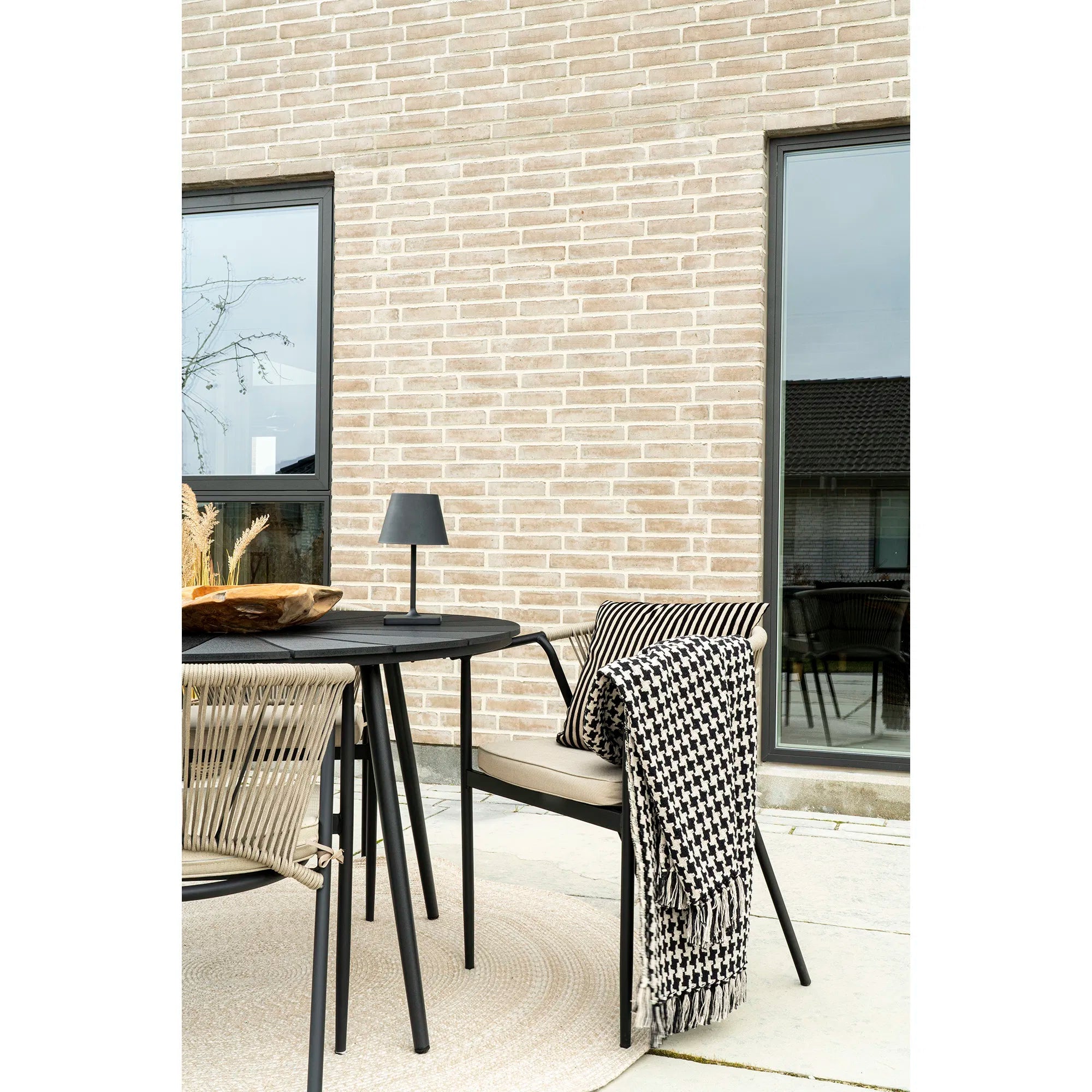 2er Set - Gaartestull Lazaro Schwaarz/Beige