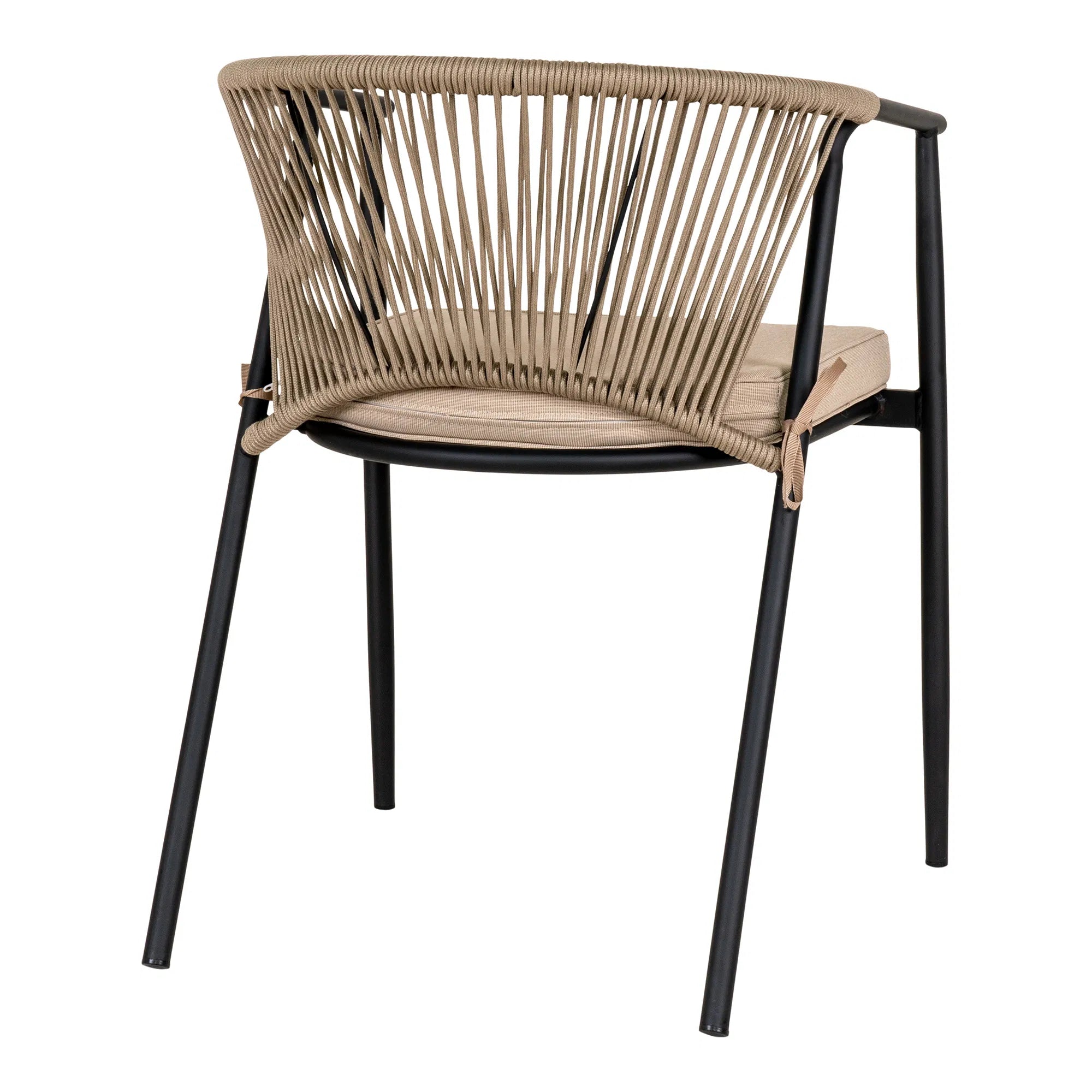 2er Set - Gaartestull Lazaro Schwaarz/Beige