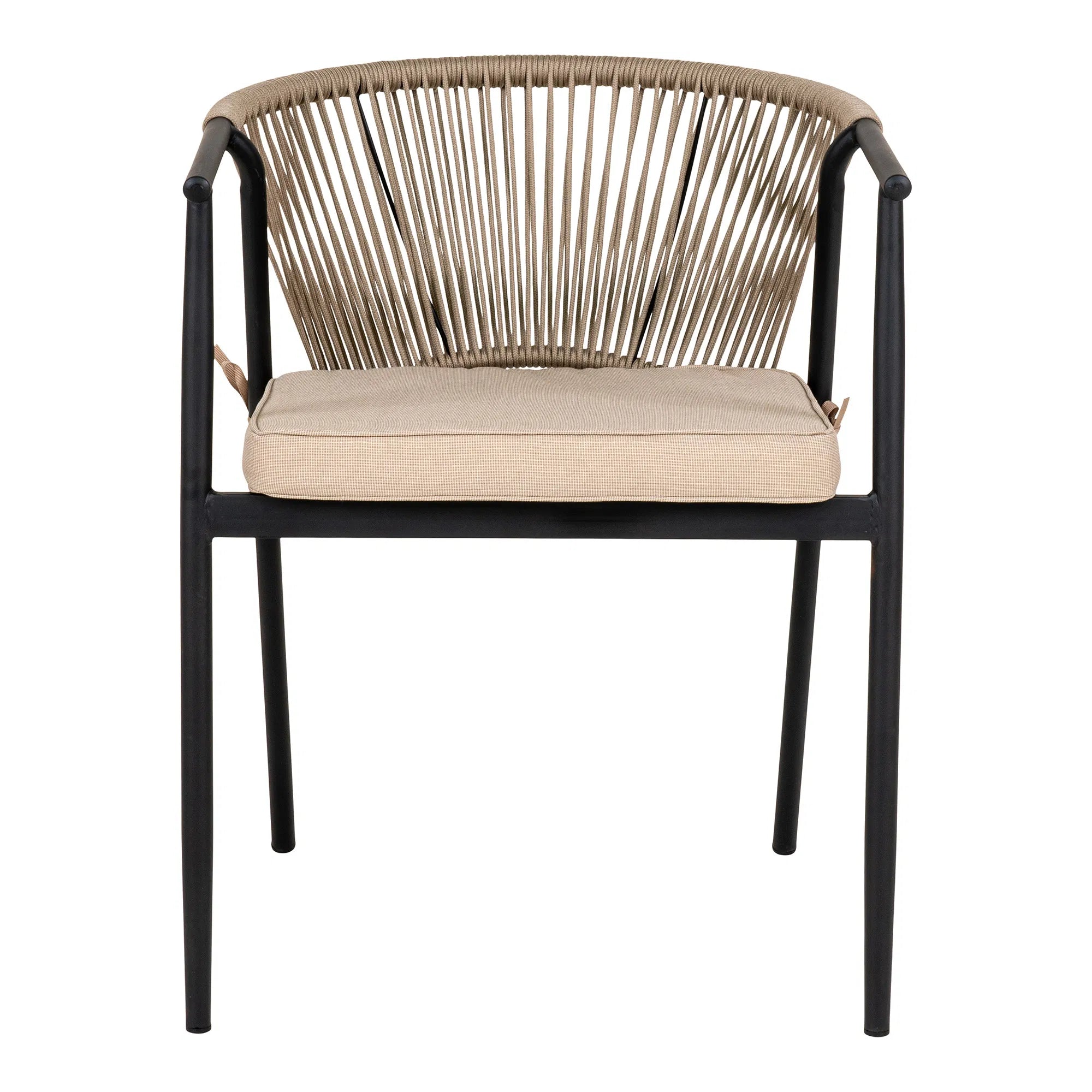 2er Set - Gaartestull Lazaro Schwaarz/Beige