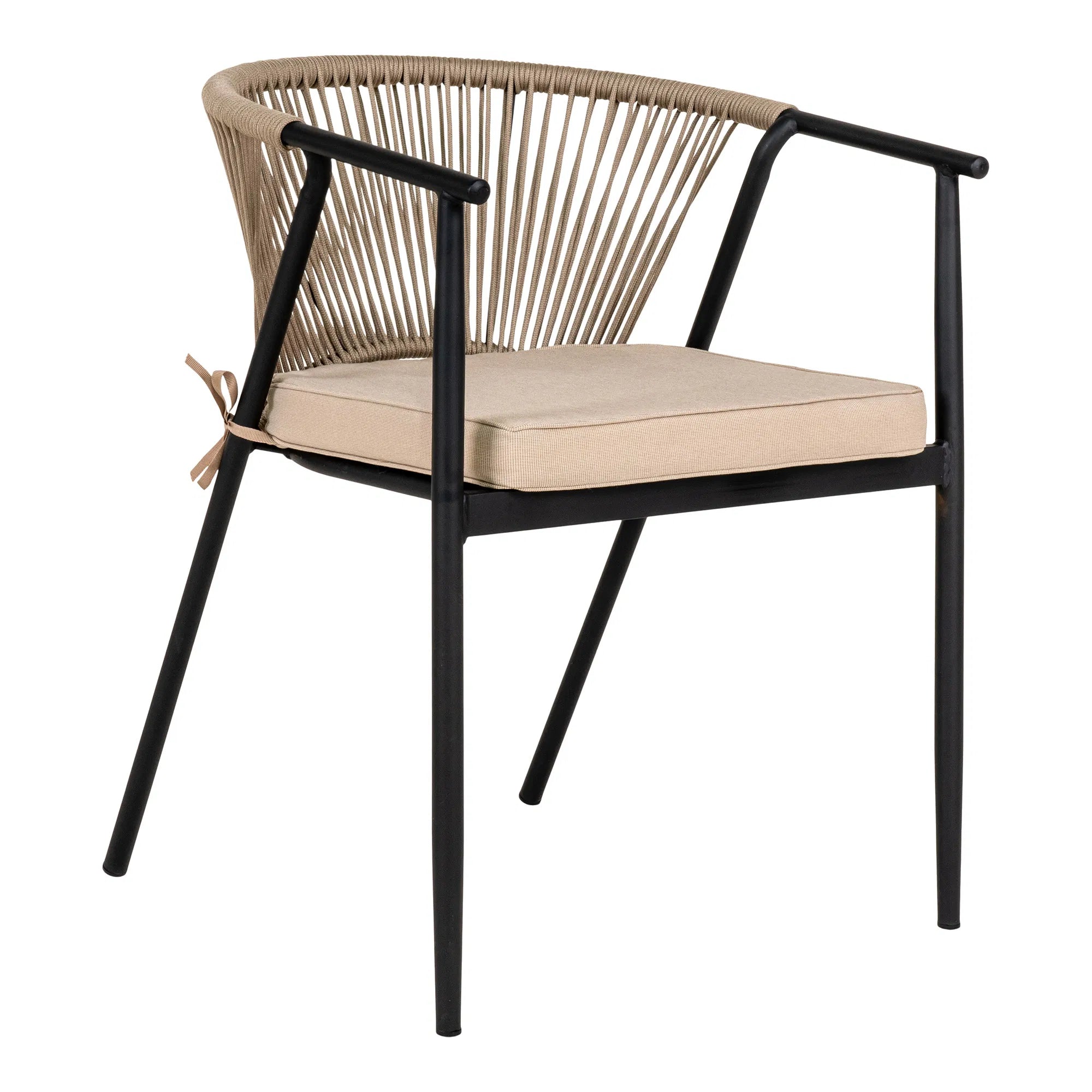 2er Set - Gaartestull Lazaro Schwaarz/Beige