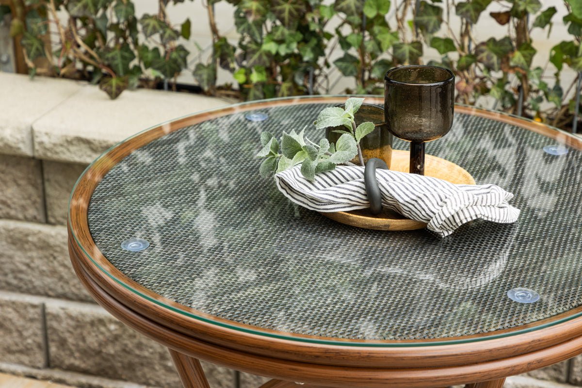 Kaffisdësch Simon - Ø70 mat brongem Dëschblat