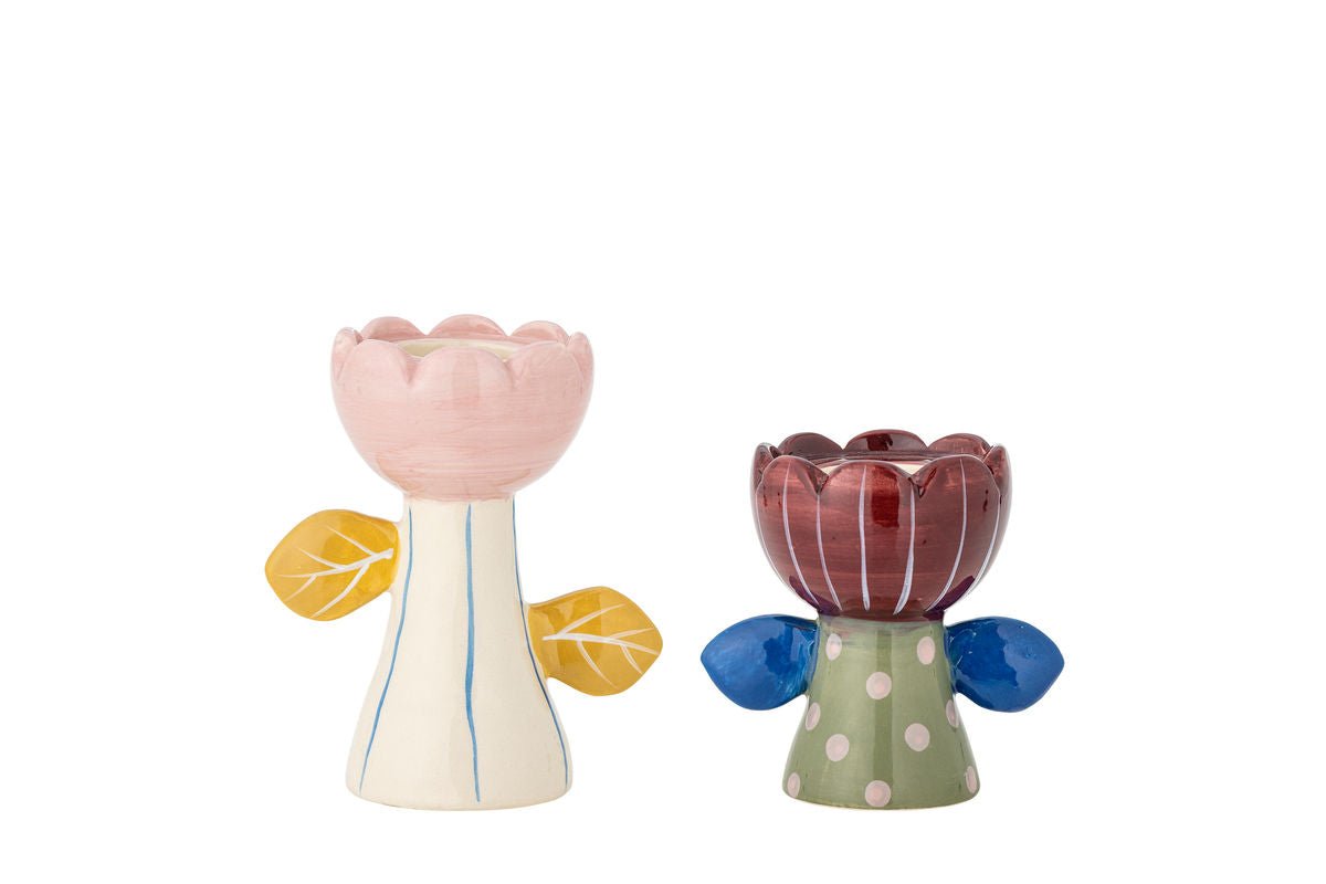 Kerzenhalter-Set „Floria“ – Faarweg Steingut (2-Deel)