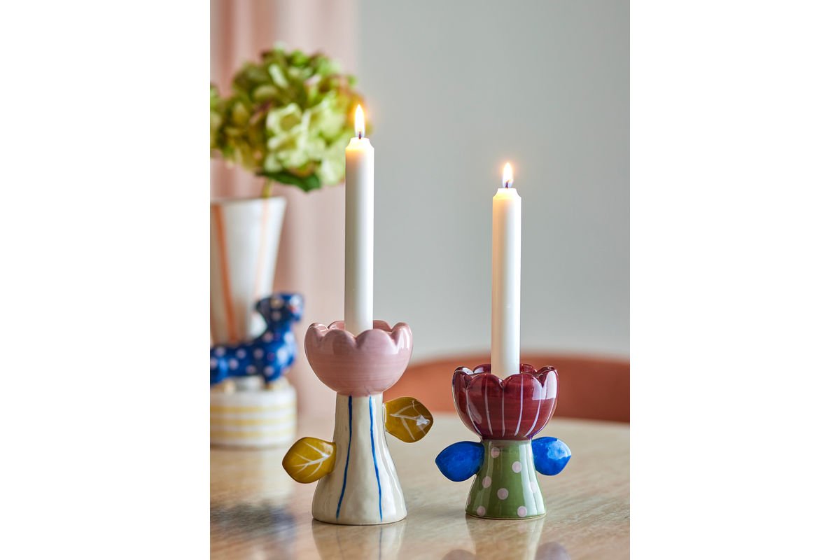 Kerzenhalter-Set „Floria“ – Faarweg Steingut (2-Deel)