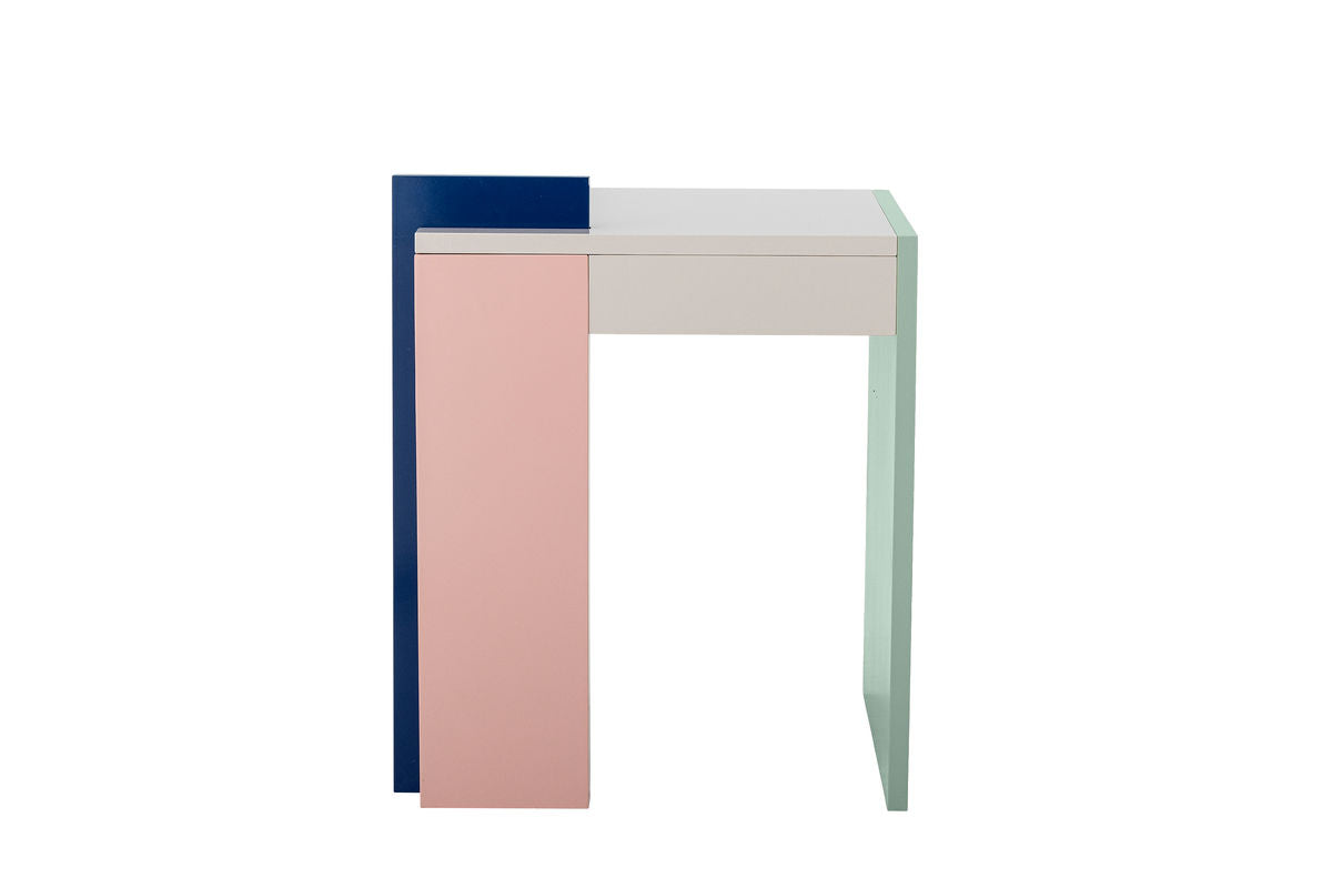 Beistelltisch Rudi – Zartes Farbspiel in Rosé, Gelb und Grün