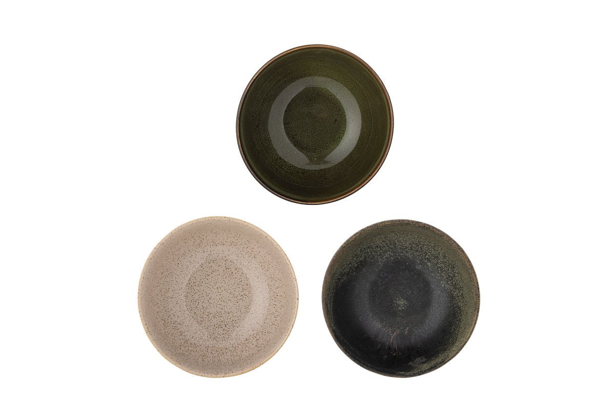 Schossel Livia – aus Steingutt, 3er-Set a Grom mat reaktiver Glasur