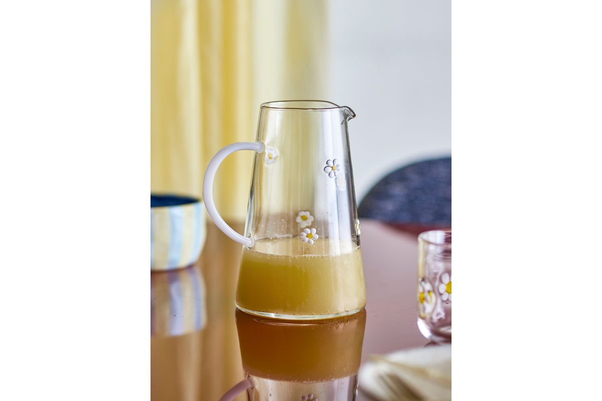 Krug Florae – Klarglas mit handveredelten Blütenmotiven