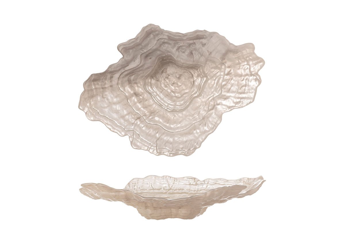 Schossel Akuri – aus Glas a Natur mat organescher Form