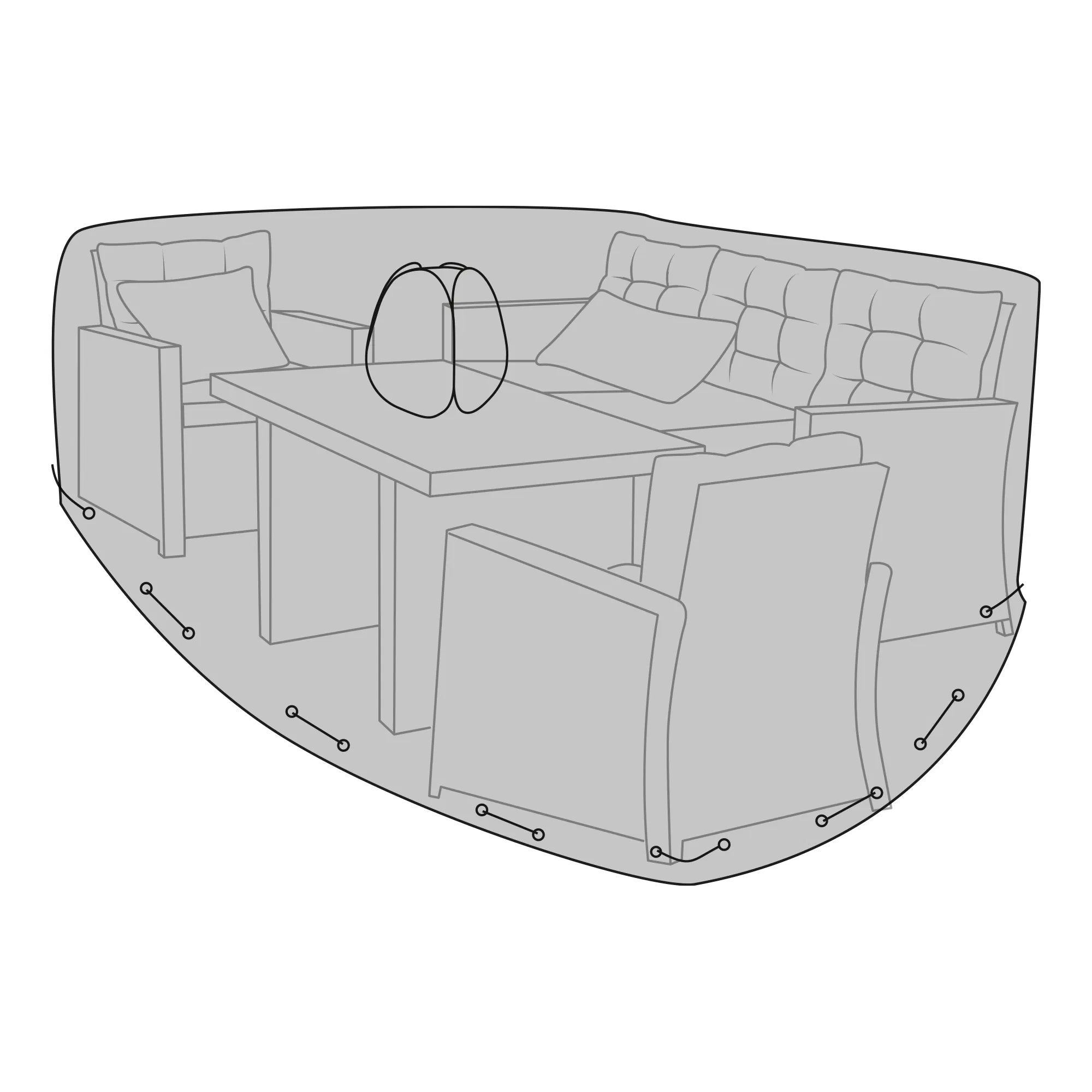 Veltano™ Schutzhülle – Rechteckegen Rundumschutz fir Lounge- a Sofagruppen (210 × 180 × 95 cm)