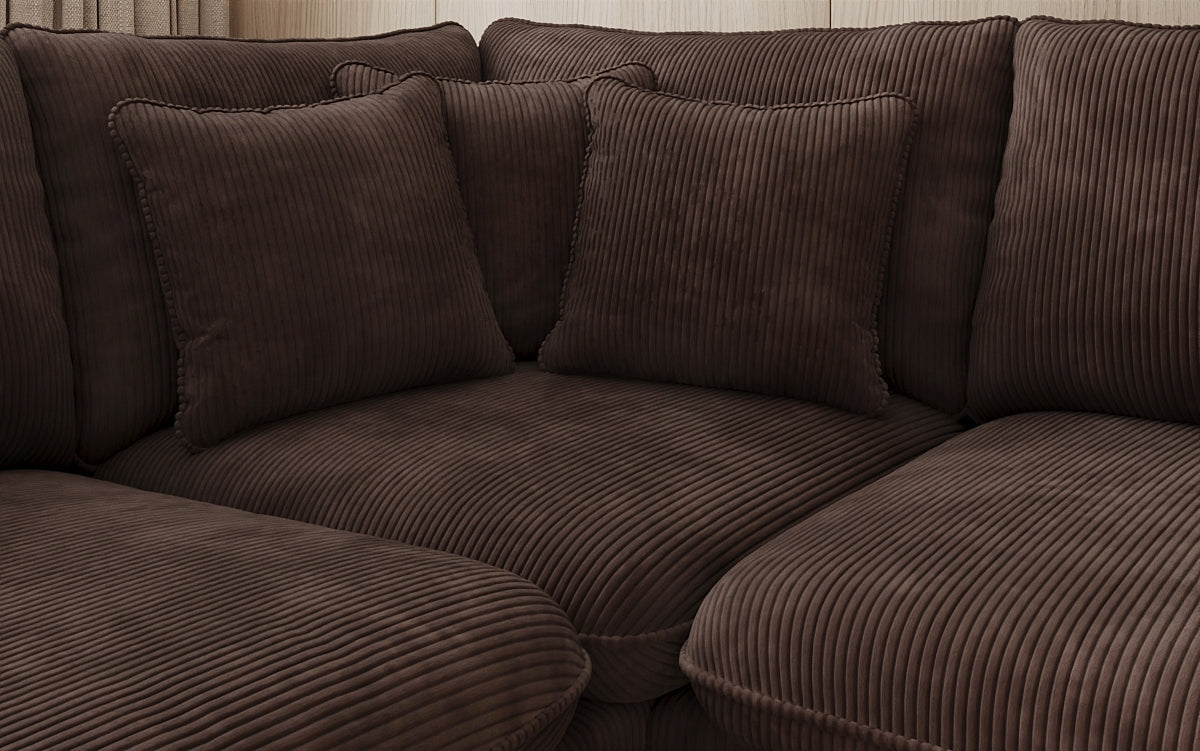 Designer-Ecksofa Laguna mat Metallféiss a Cord
