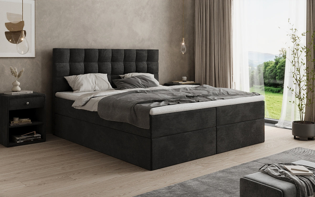 Boxspringbett Como an Cord mat Stauraum