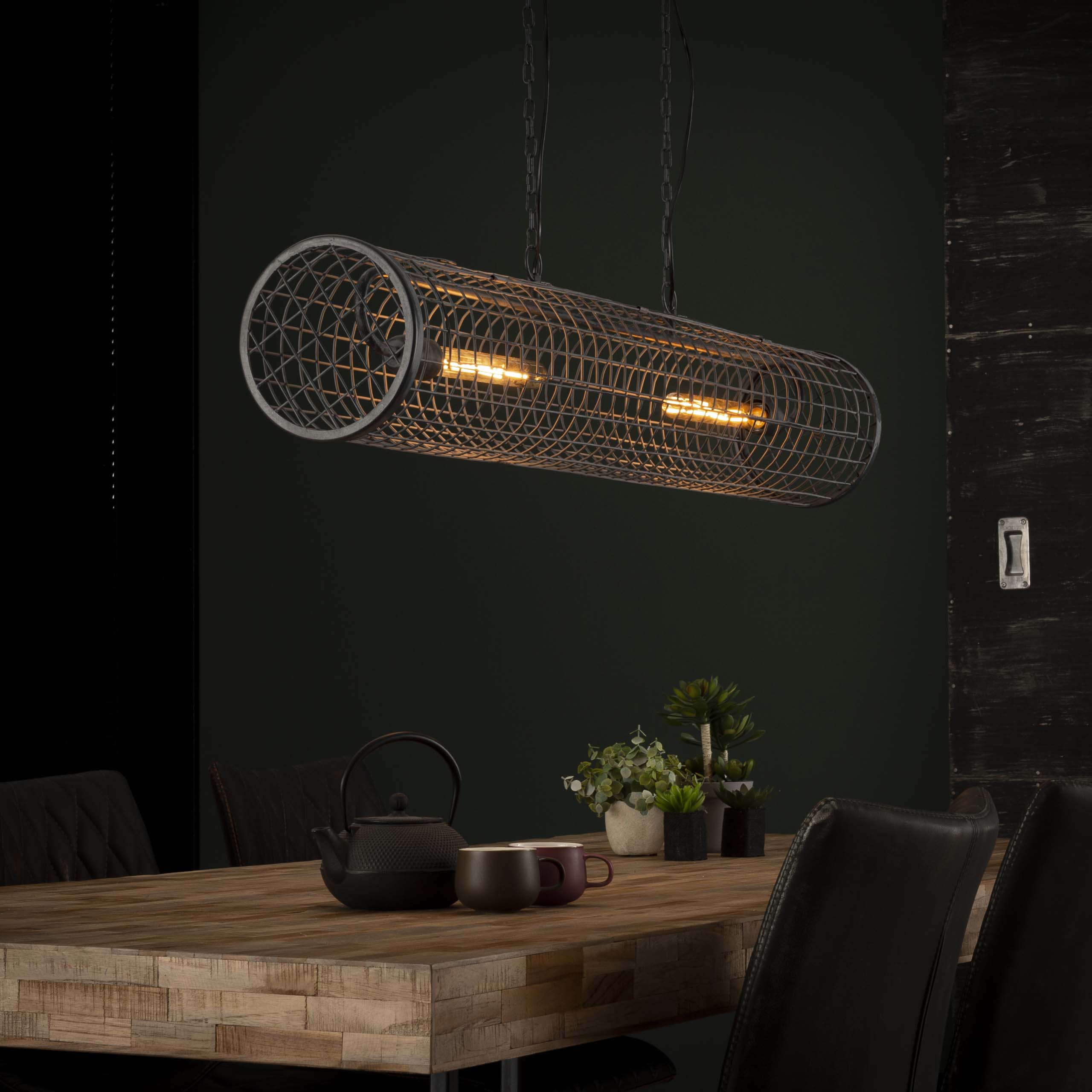 Pendelleuchte „Velanis“ – Zylindresch Lampe am industriellen Drot-Design
