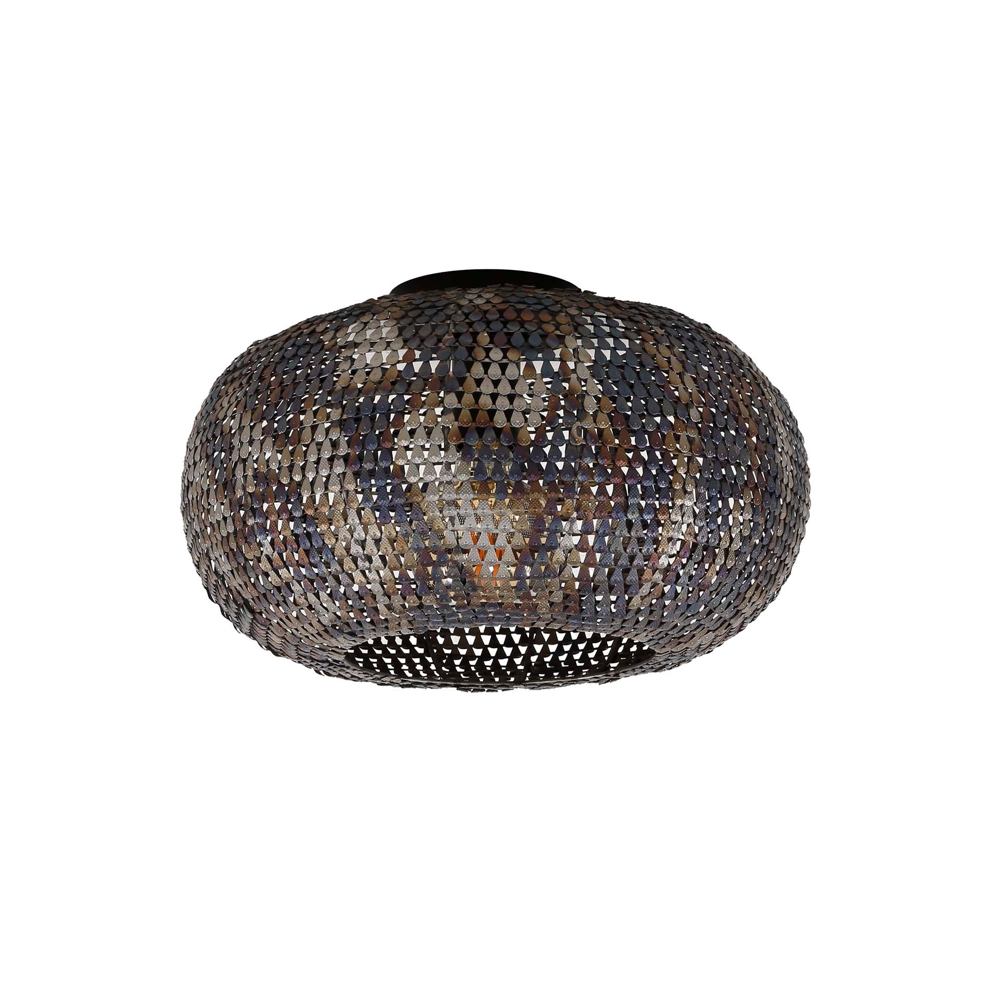 Plafonnière „Ferox“ – Metalllampe a schwaarzbrong