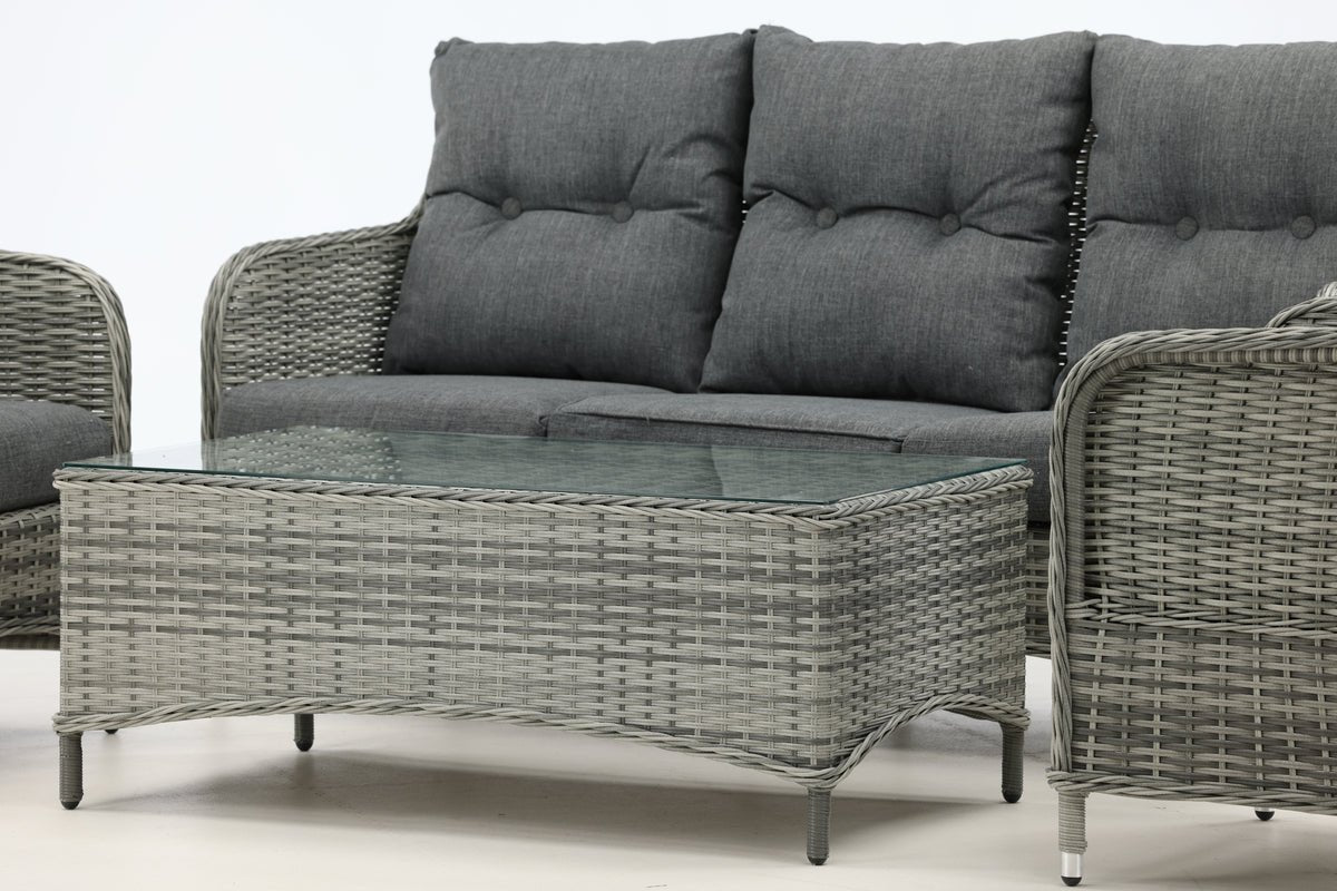 Gartesofa-Set Ravion – 4-Deelleg mat Dësch a Gro
