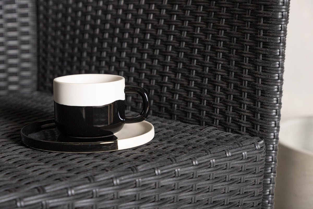 2er Set - Gaartstull Caro aus Rattan an Schwaarz