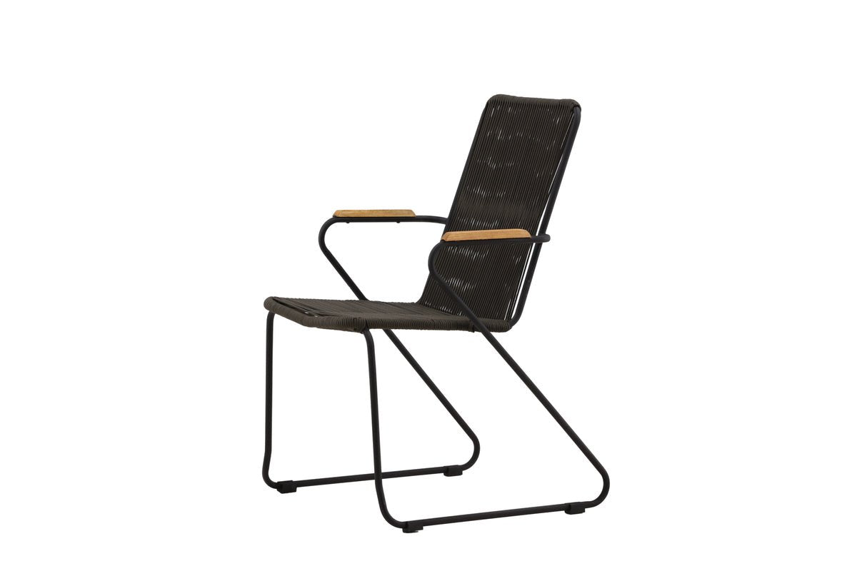 2er Set - Gartenstuhl Malta aus Metall, farbiges Seilgeflecht