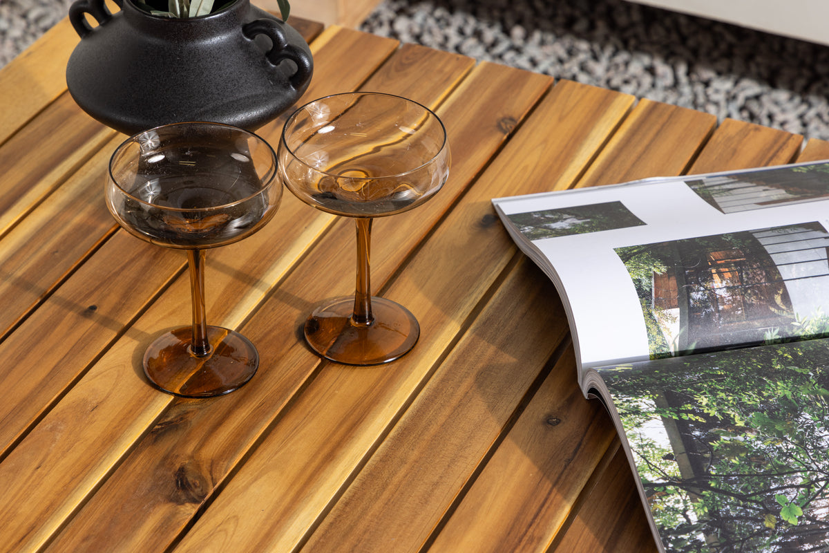 Gaart Couchtisch Berit - Mat Dëschplack aus Akazienholz an natierlecher Optik