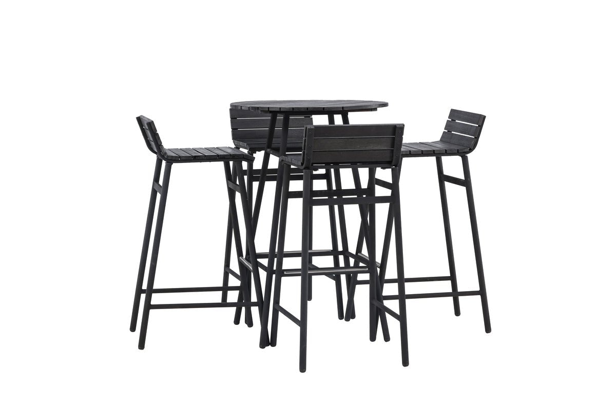 Garten Loungeset Cavina – 5-teiliges Set aus Akazienholz in Schwarz