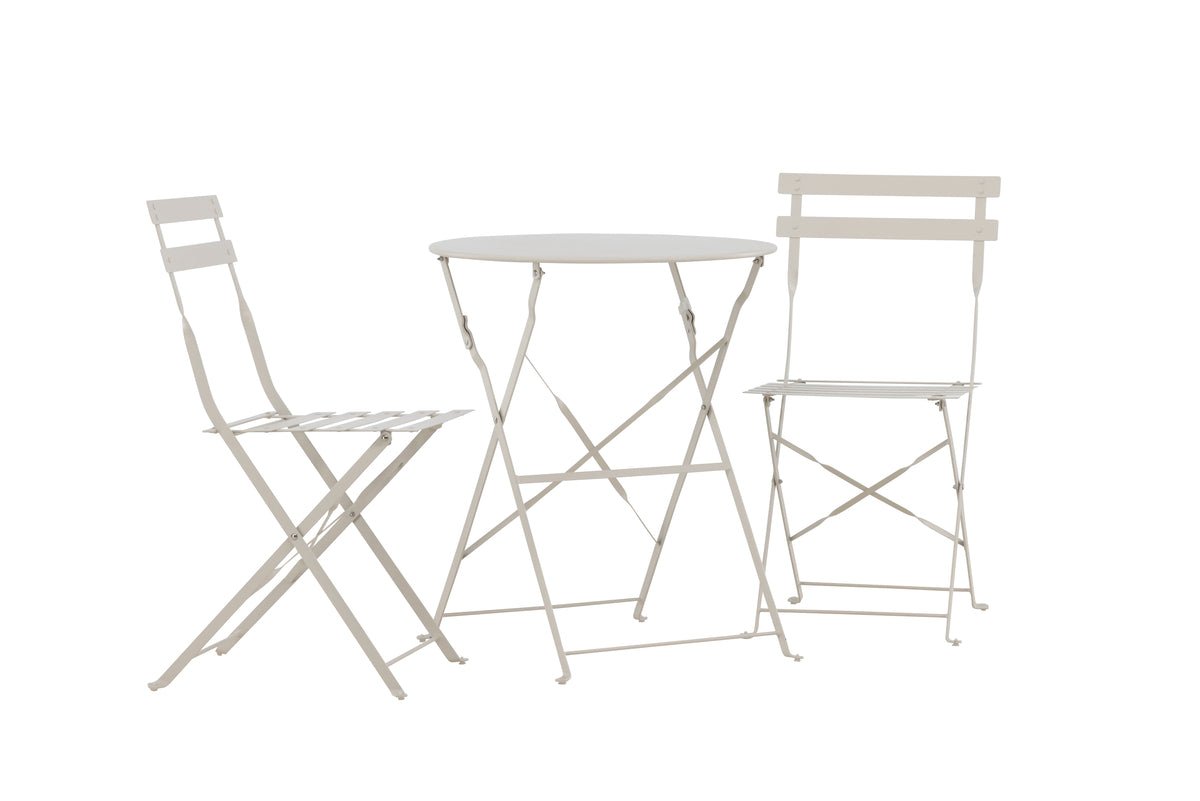 Garteloungeset Elion – 3-deelent Set mat ronnem Dësch a 3 Faarwen