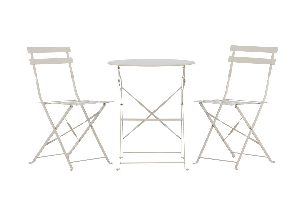 Garteloungeset Elion – 3-deelent Set mat ronnem Dësch a 3 Faarwen