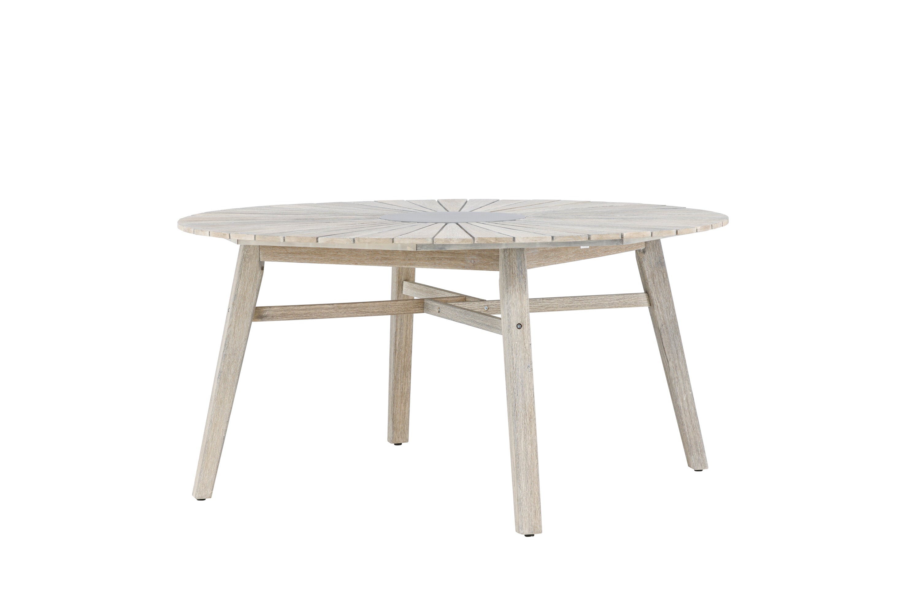 Gartentisch Tovaro - Runder Gartentisch in weiß aus Akazie