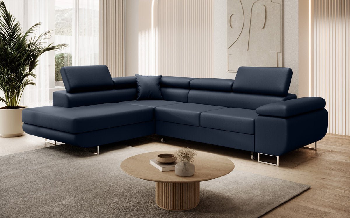 Designer Sofa Aston mat Schlof- a Klapfunktioun aus Konschtlieder