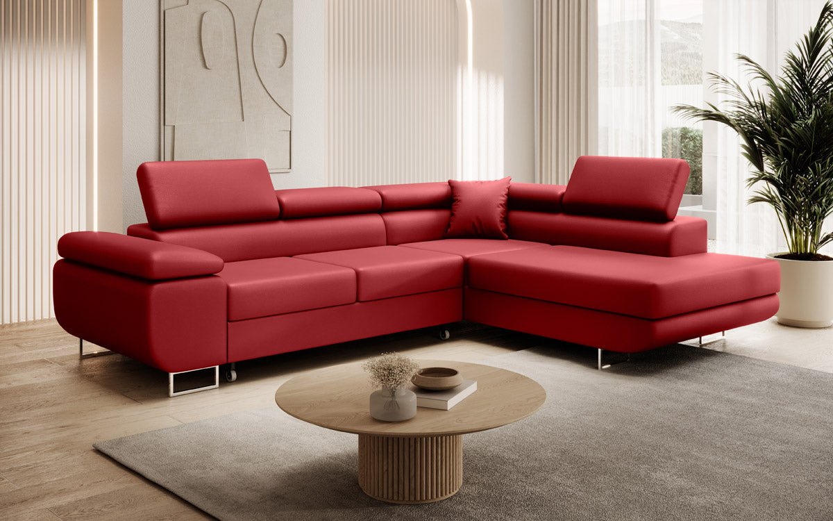 Designer Sofa Aston mat Schlof- a Klapfunktioun aus Konschtlieder