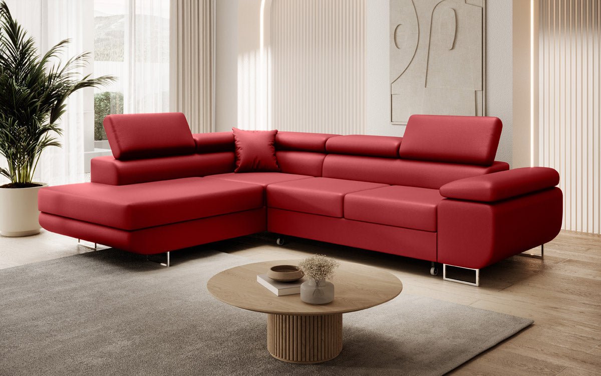 Designer Sofa Aston mat Schlof- a Klapfunktioun aus Konschtlieder