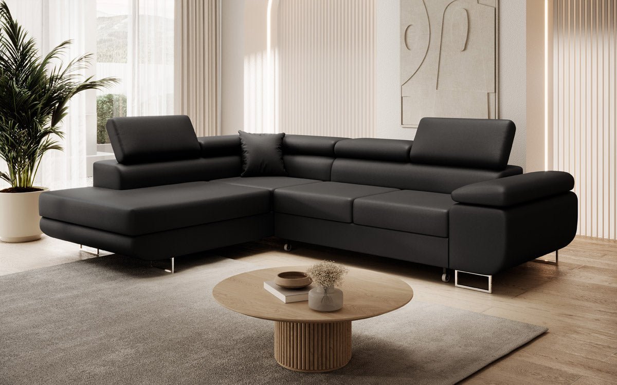 Designer Sofa Aston mat Schlof- a Klapfunktioun aus Konschtlieder