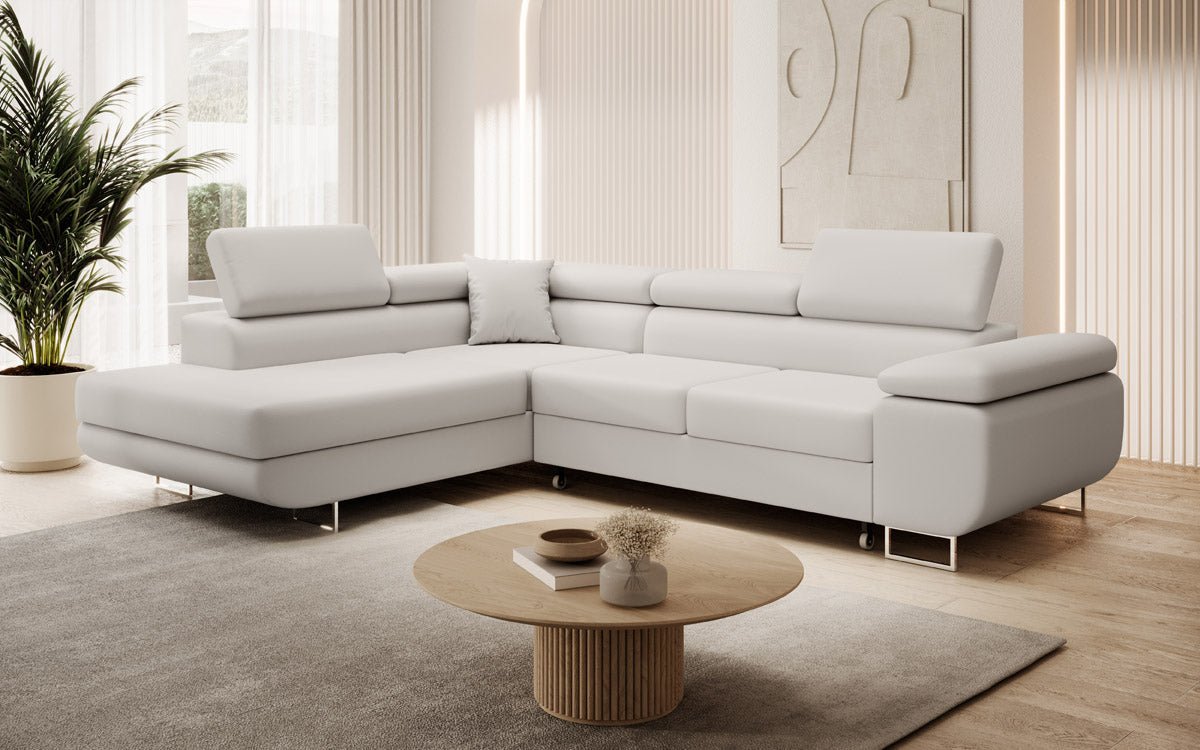 Designer Sofa Aston mat Schlof- a Klapfunktioun aus Konschtlieder