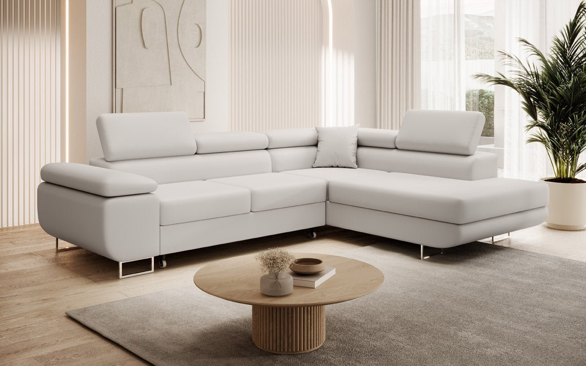 Designer Sofa Aston mat Schlof- a Klapfunktioun aus Konschtlieder