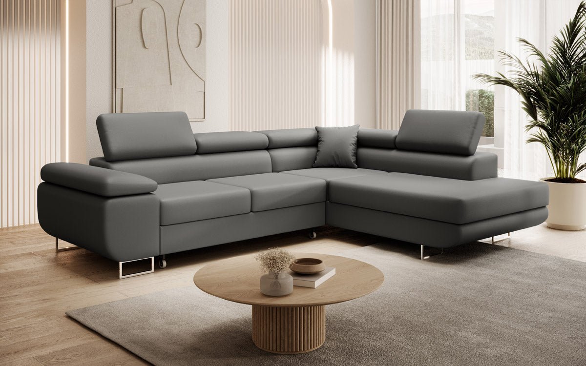 Designer Sofa Aston mat Schlof- a Klapfunktioun aus Konschtlieder