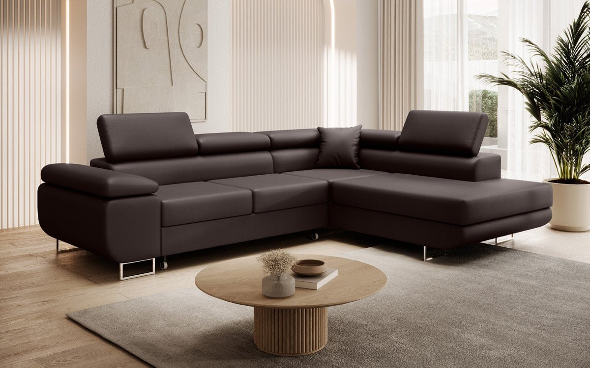Designer Sofa Aston mat Schlof- a Klapfunktioun aus Konschtlieder