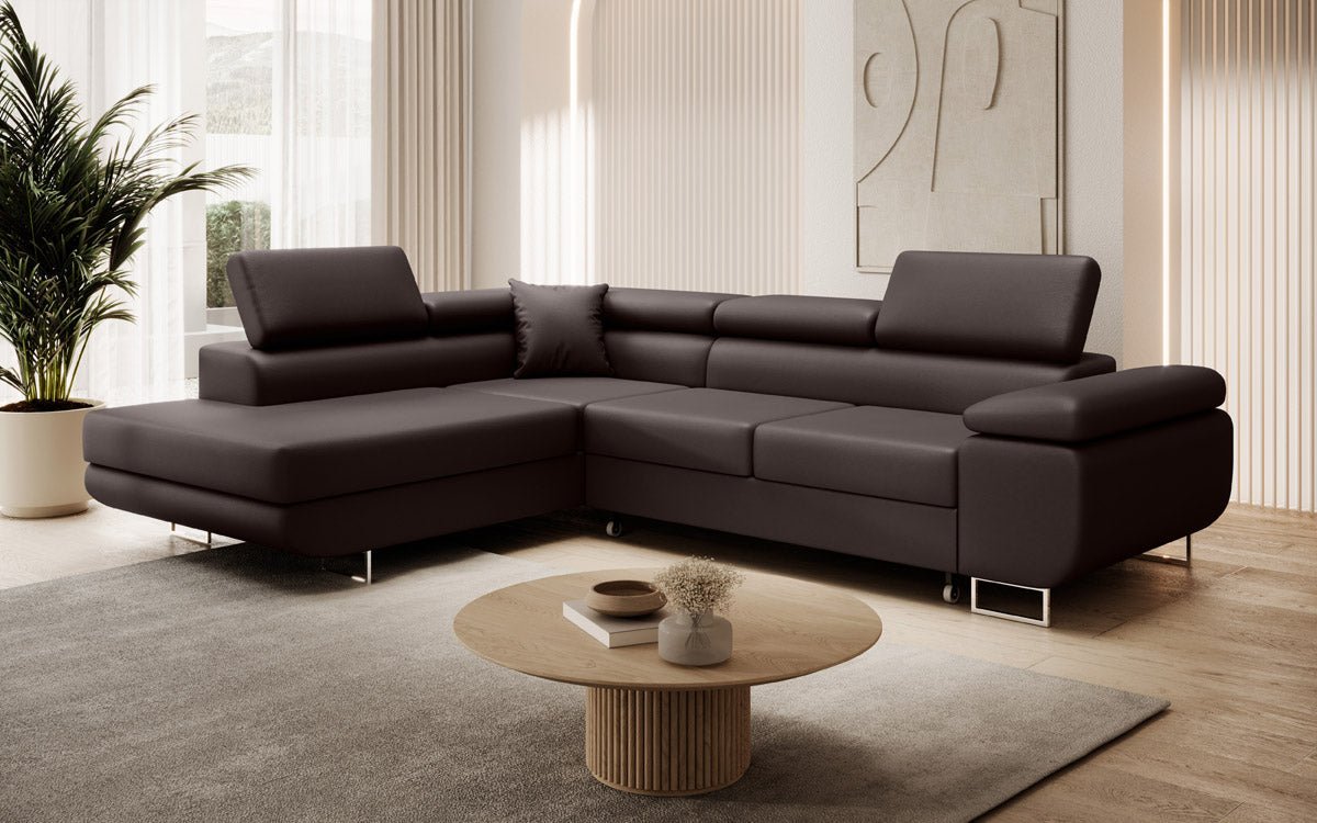 Designer Sofa Aston mat Schlof- a Klapfunktioun aus Konschtlieder