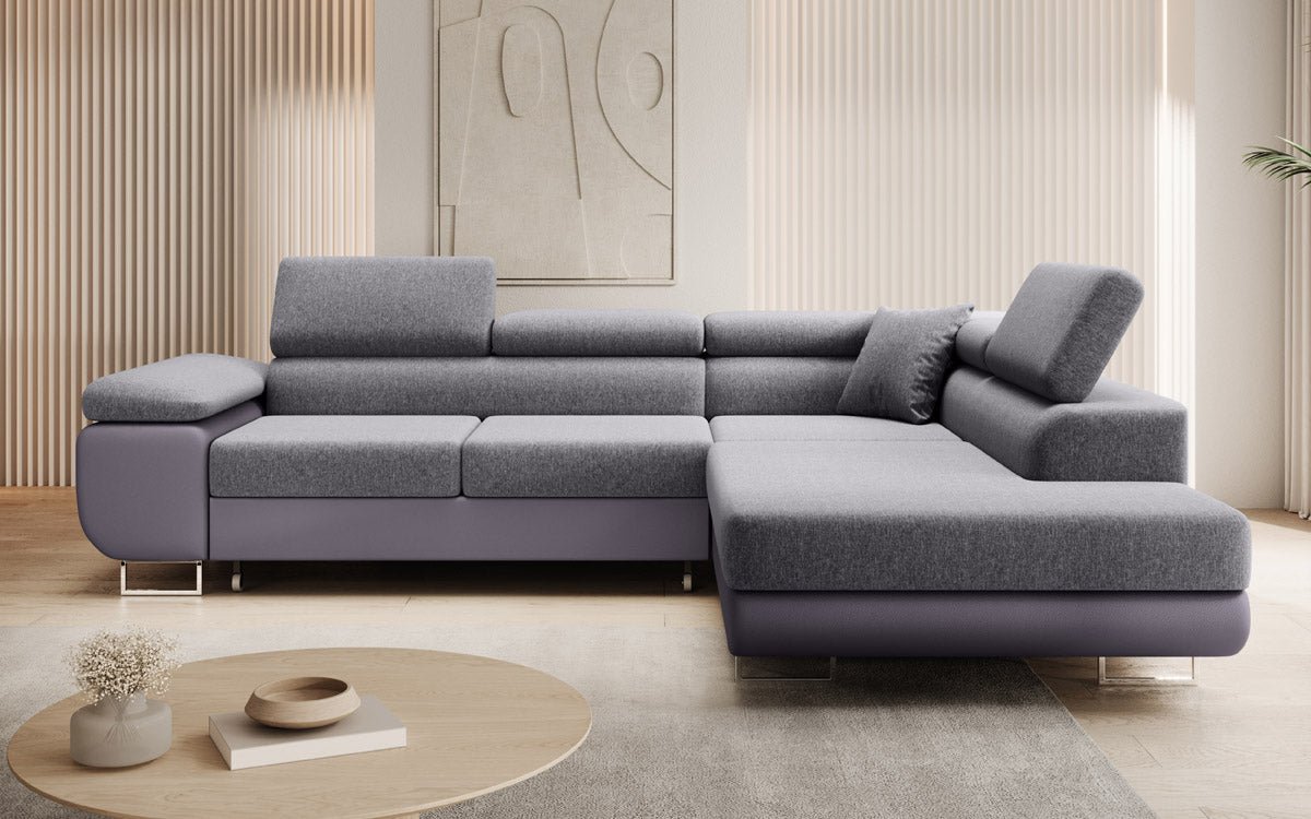 Designer Sofa Aston mat Schloof- a Klappfunktioun - Stoff/Konschtlieder