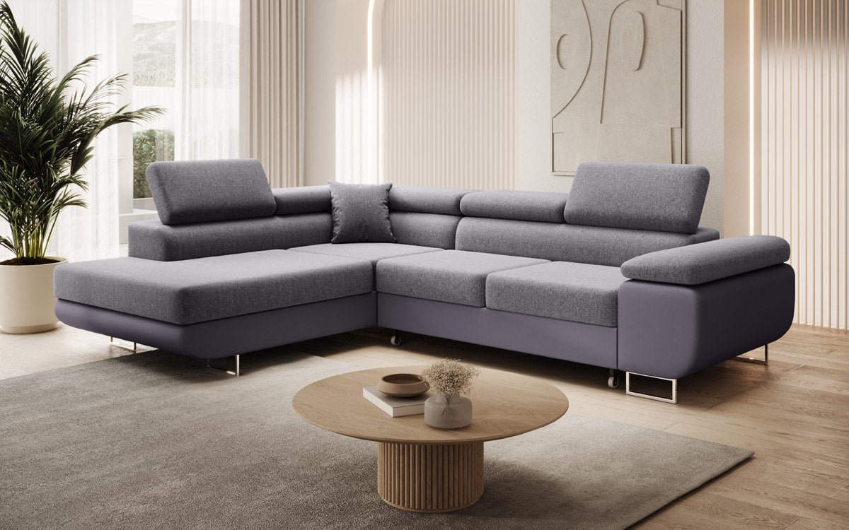 Designer Sofa Aston mat Schloof- a Klappfunktioun - Stoff/Konschtlieder