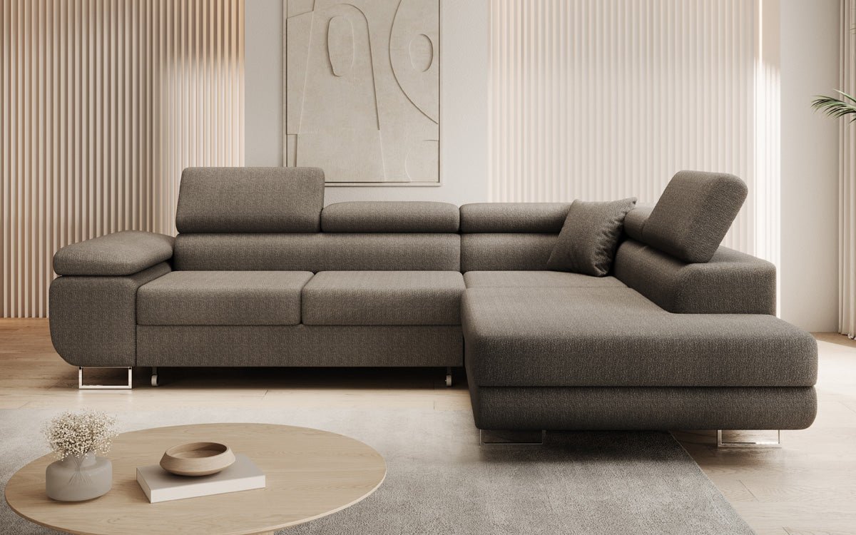 Designer Sofa Aston mit Schlaf- und Klappfunktion aus Bouclé