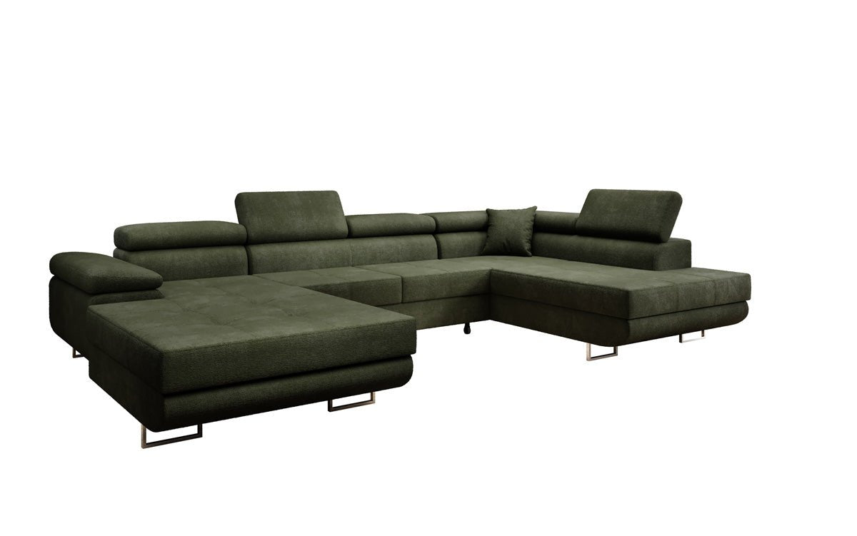 Designer Sofa Lago mat Schlof- a Klappfunktioun a Bouclé