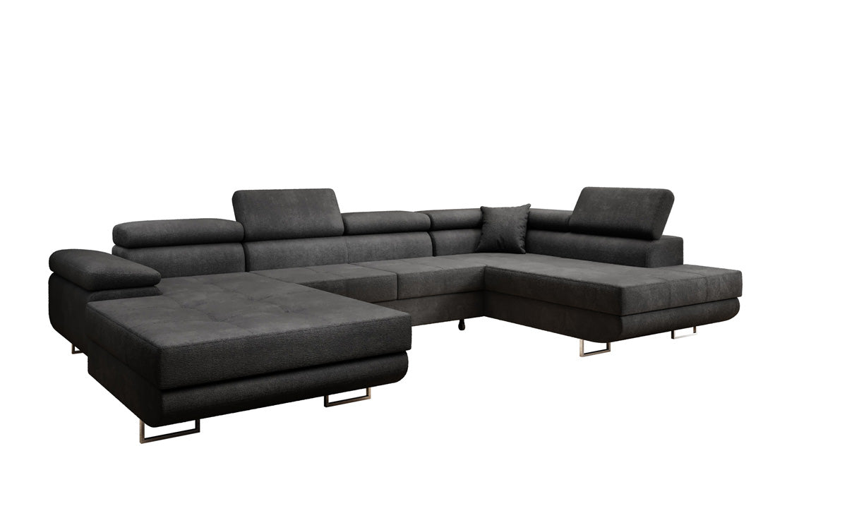 Designer Sofa Lago mat Schlof- a Klappfunktioun a Bouclé