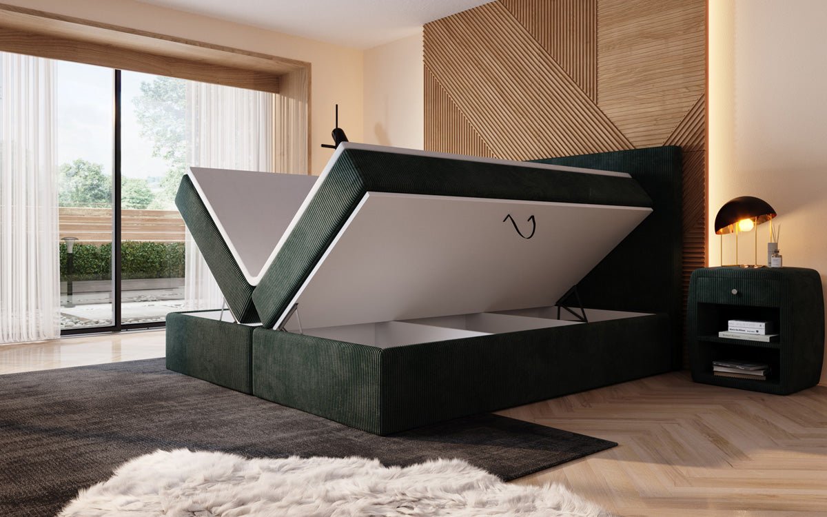 Boxspringbett Sejour mat LED a Späicherplaz a Kord