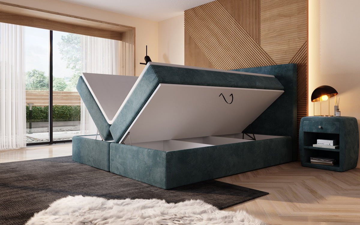 Boxspringbett Sejour mat LED a Späicherplaz a Kord