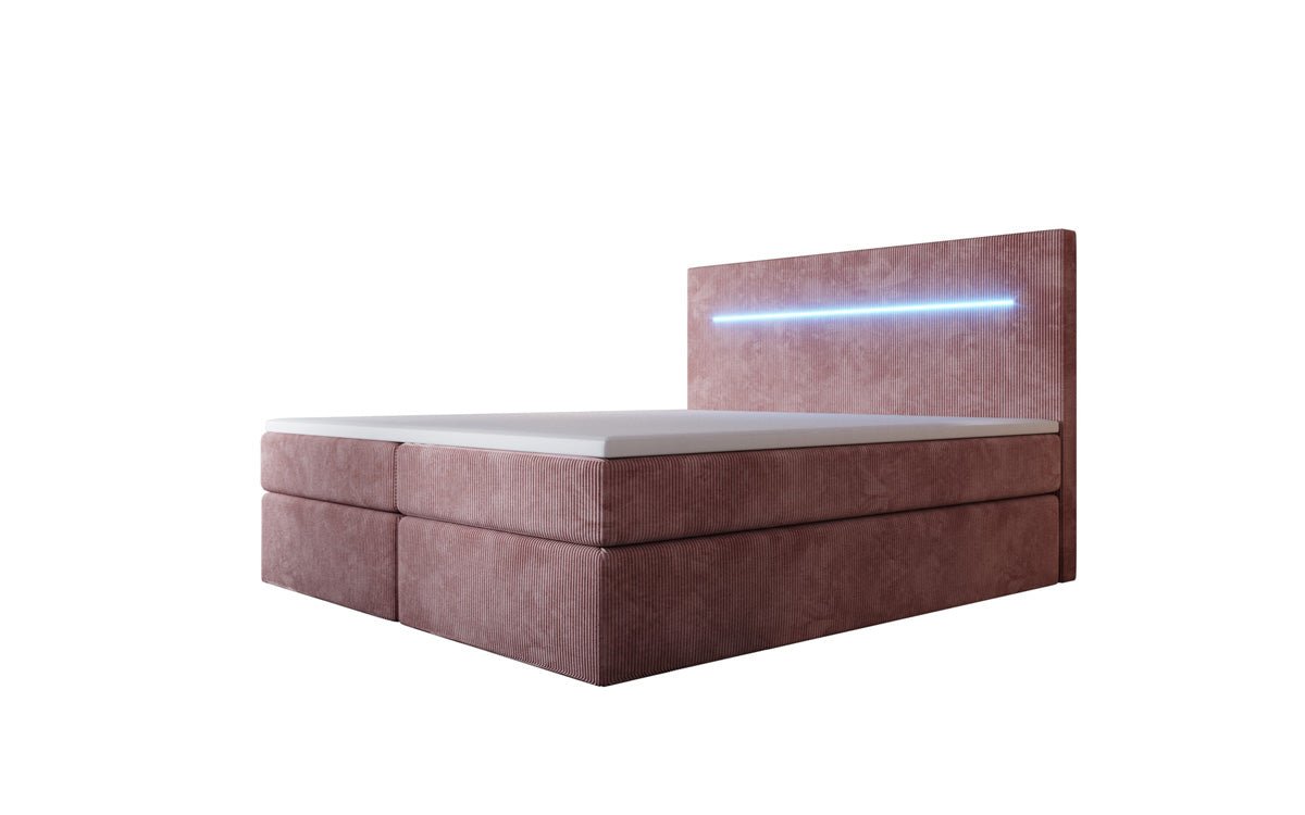 Boxspringbett Sejour mat LED a Späicherplaz a Kord