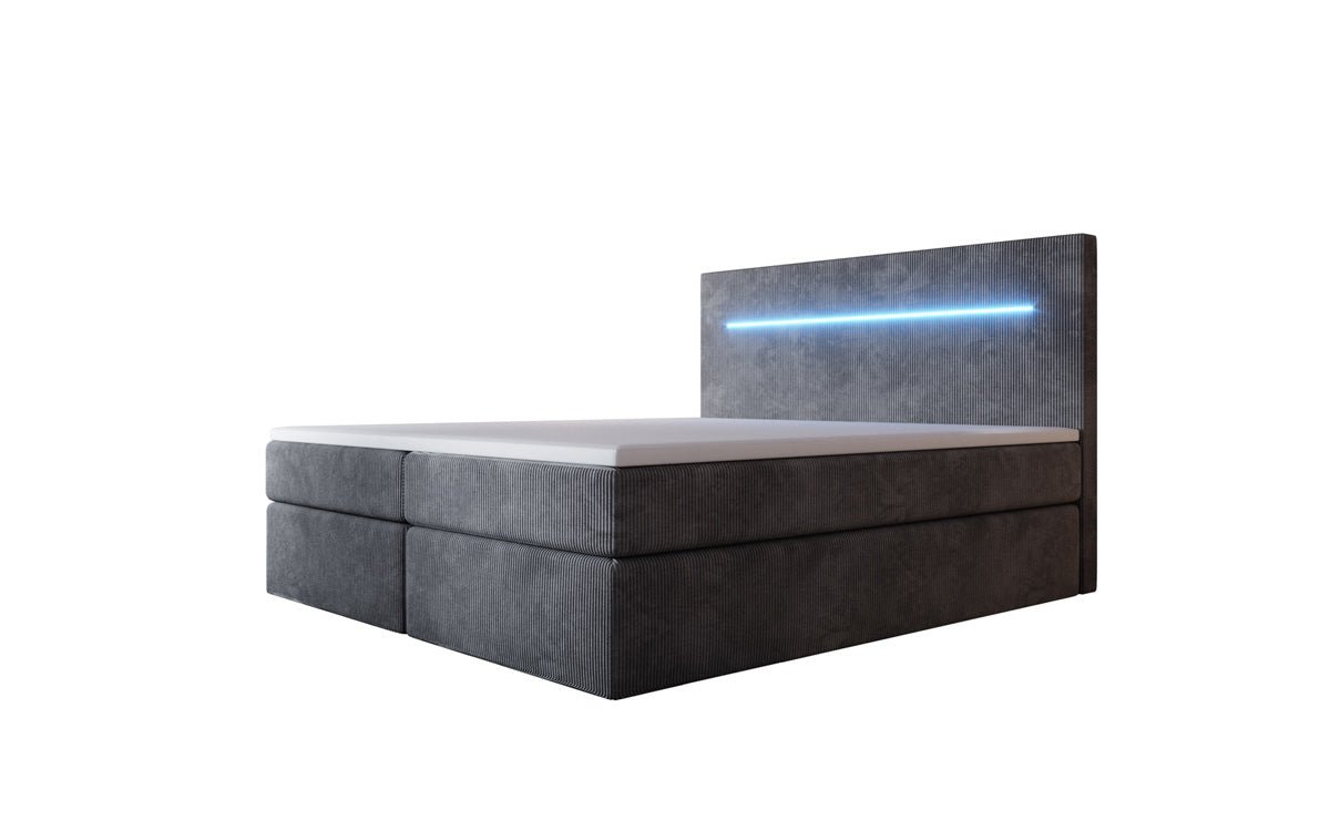 Boxspringbett Sejour mat LED a Späicherplaz a Kord