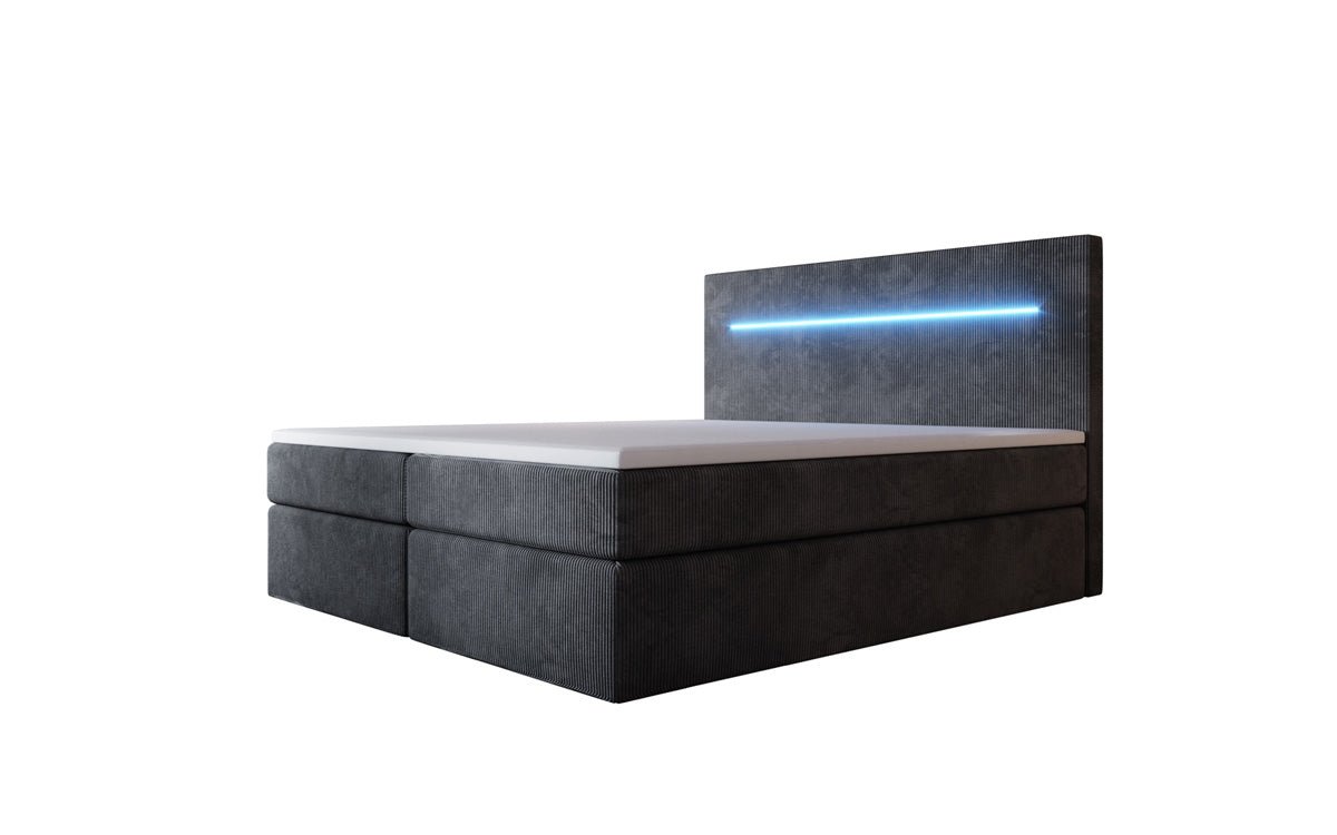 Boxspringbett Sejour mat LED a Späicherplaz a Kord