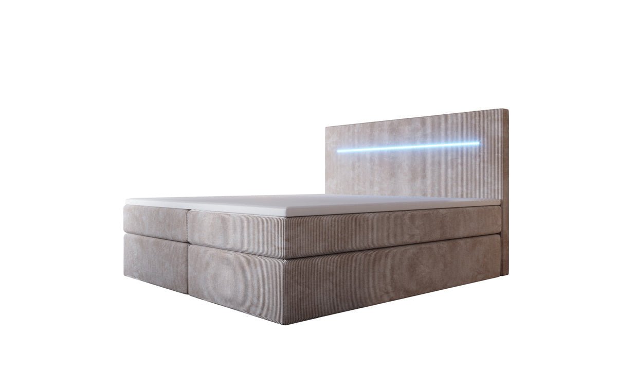 Boxspringbett Sejour mat LED a Späicherplaz a Kord
