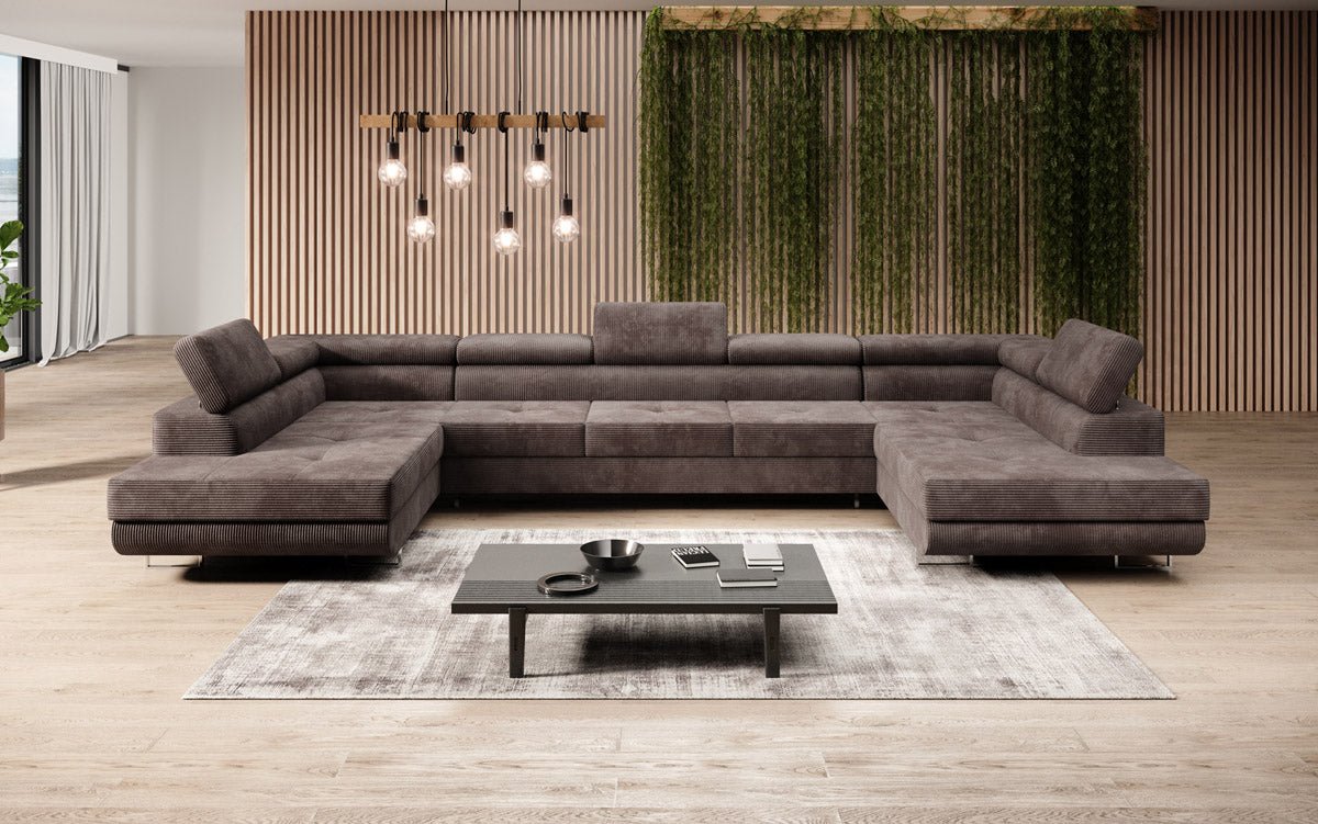 Designer Sofa Taormina mat Schlof- a Klappfunktioun a Kord