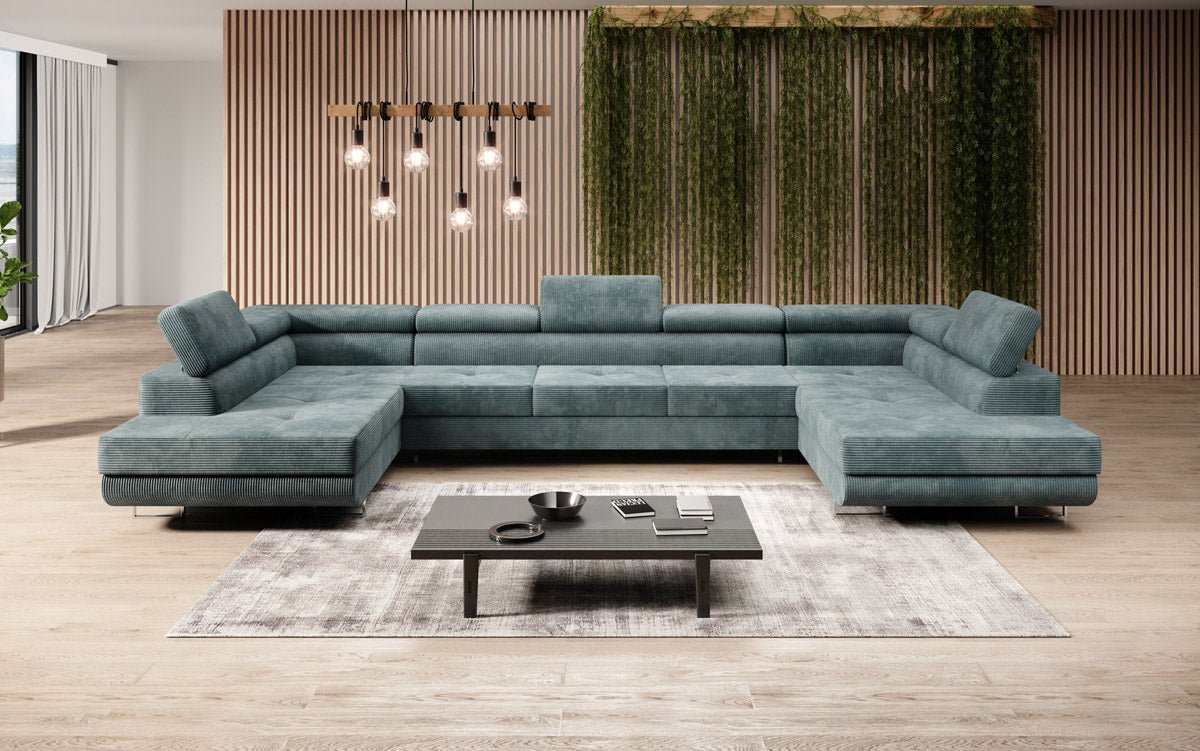 Designer Sofa Taormina mat Schlof- a Klappfunktioun a Kord