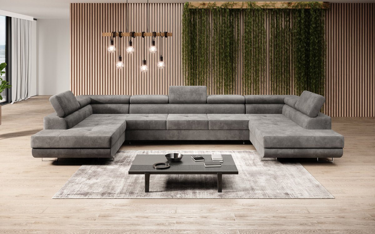 Designer Sofa Taormina mat Schlof- a Klappfunktioun a Kord